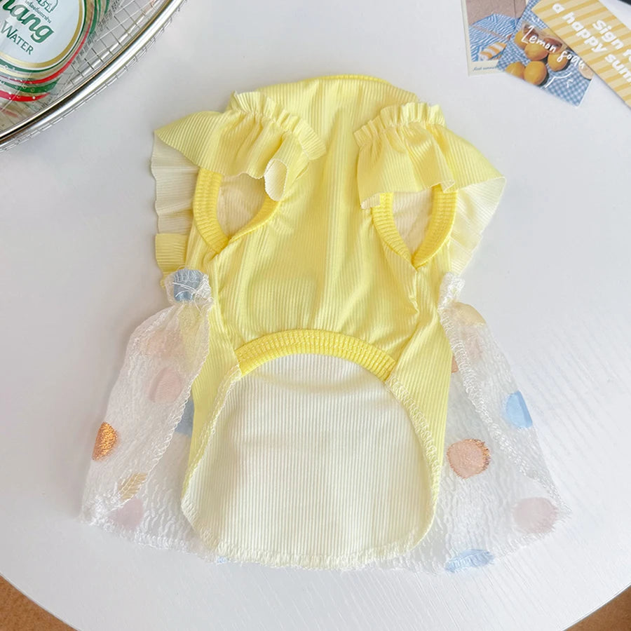 Spring Summer Pet Dog Skirt Breathable Dog Clothes for Small Medium Dogs Sweet Puppy Kitten Dresses Dog Accessories