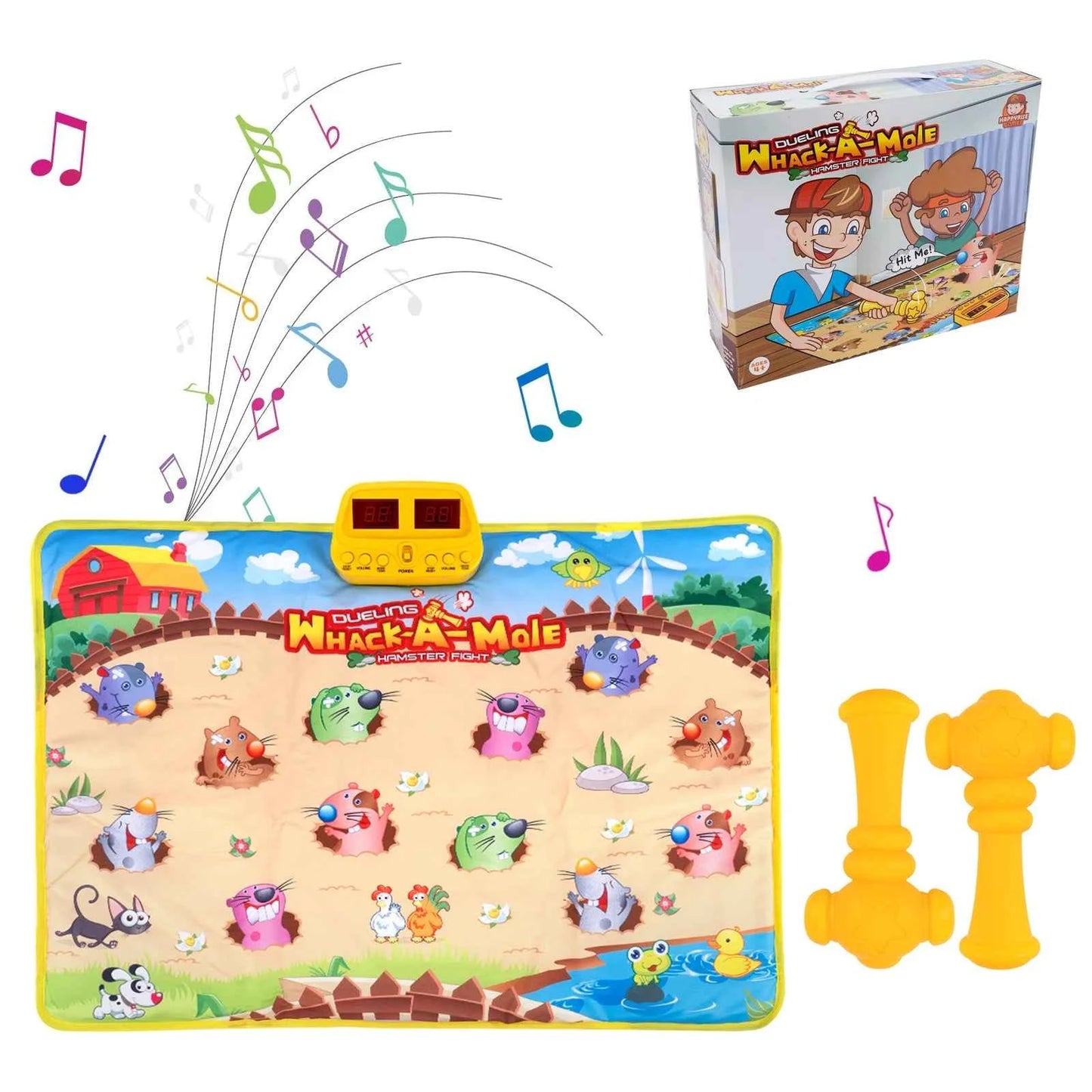 90x70cm Unicorn Music Mat - 2 in 1 Piano Keyboard and Drum Dance Mat for Kids, Educational Toys with 8 Instruments Sounds