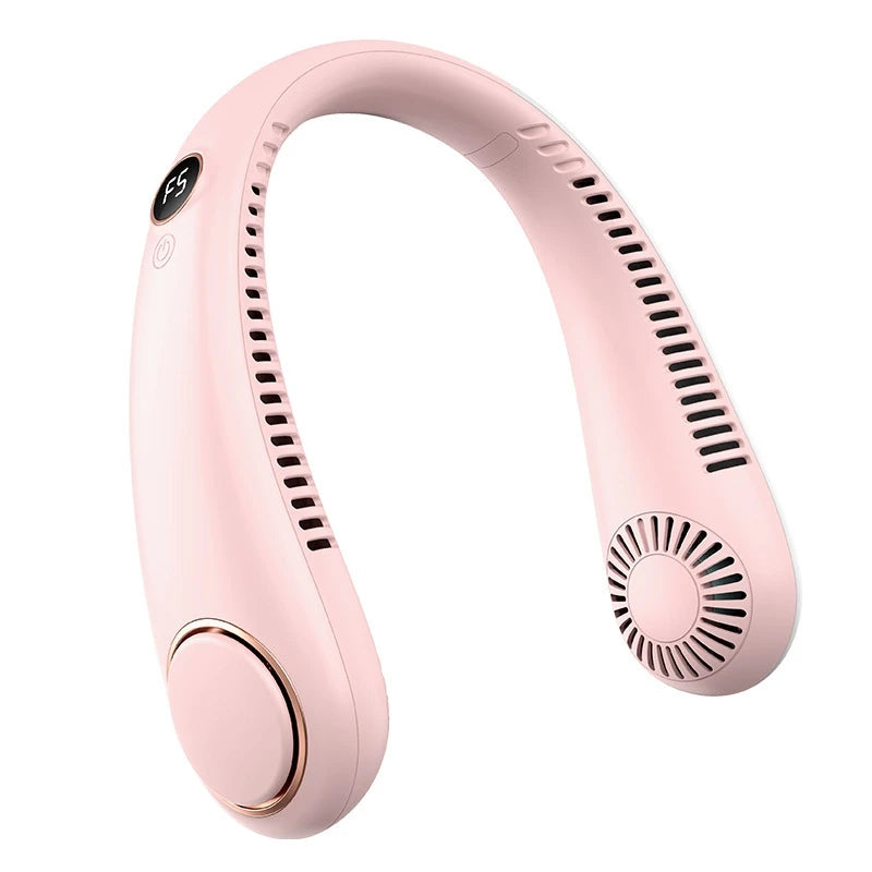 Lenovo Neck Hanging Fan Usb Charge Model Long Battery Life Portable Neck Hang Silent Fan Digital Display 5-speed High Wind Power