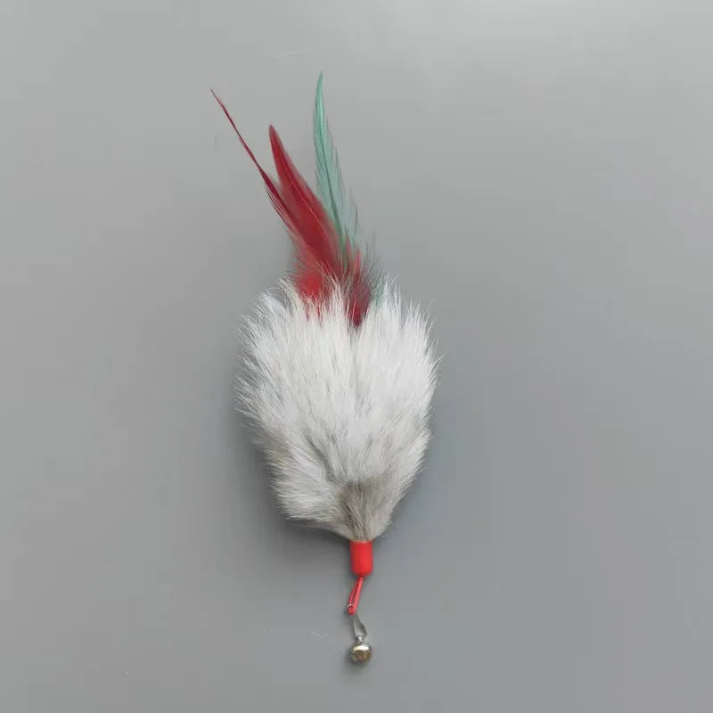 2 recharges de jouets à plumes pour chat, couleur aléatoire, jouet interactif pour chaton