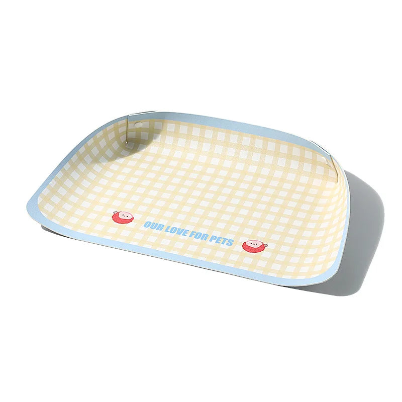PU 45x30cm Pet Feeding Mat Half-surrounding Pet Placemat for Cats Dogs Non-Slip Dog Feeding Mat Cat Placemat Dog Accessories