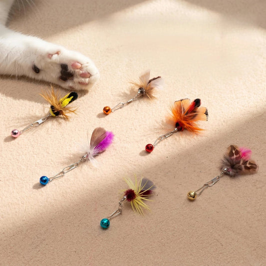 3/6pcs Simulation Insect Cat Teaser Stick for Change Heads Cat Toys Pet Toy Supplies
