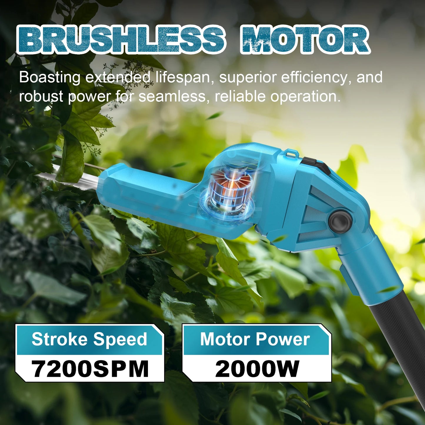 Gisam 2in1 Brushless High Branch Saw & Hedge Trimmer Cordless Branch Pruner Electric Chainsaw Tool For makita 18v battery pin