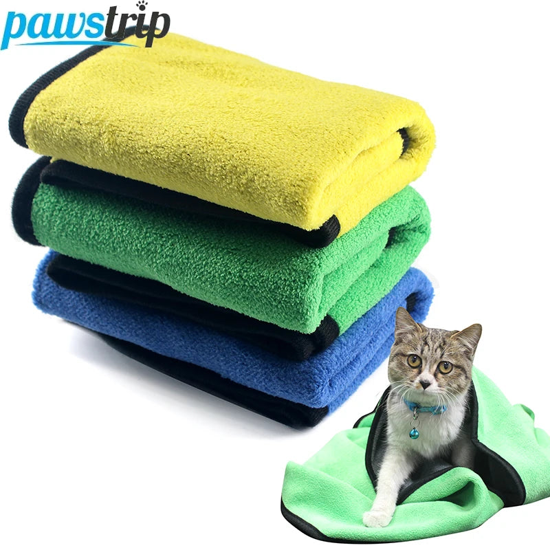 Quick-Drying Pet Towel Absorbent Pet Bath Towel for Dogs Cats Soft Lint-Free Fiber Dog Towels Pet Cat Blanket Pet Supplies