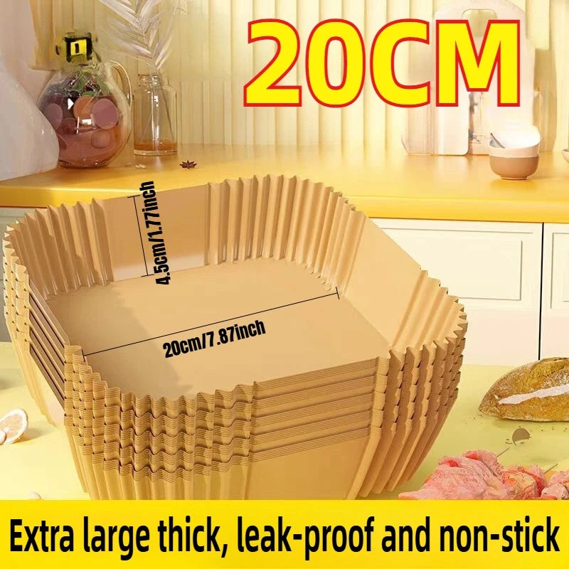50pcs  Air Fryer Paper Disposable Pastry Molds Non-Stick BBQ  for Baking&Pastry Tools Parchment Paper Alternative for Microwave