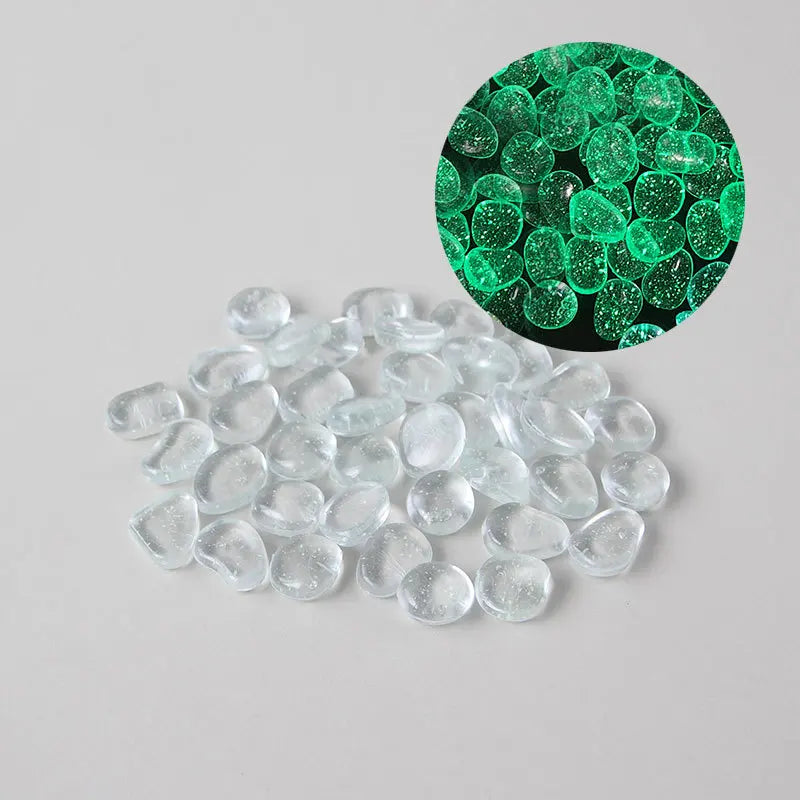 100pcs Luminous Stones in The Dark Pebbles Stones for Fish Tank Aquarium Aquatic Landscape Home Decor 2cm