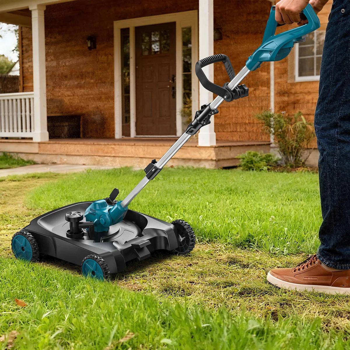 Gisam Cordless Electric Lawn Mower 3in1 Brushless Foldable Grass Trimmer 12Inch Garden Pruning Tool For Makita 18V Battery Pin