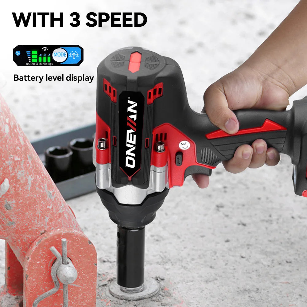 ONEVAN 1800 N.M Koppel Borstelloze Elektrische Slagsleutel 1/2 inch Accusleutel Elektrisch Gereedschap voor Makita 18V Accu Pin