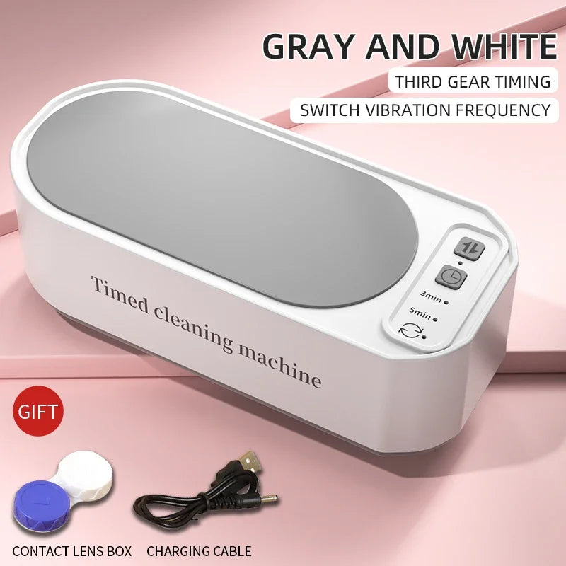 2026 Ultrasonic Glasses Cleaner 50KHz Contact Lens Cleaner Household Timer Jewelry Toothbrush Cleaner Brush Dentures New