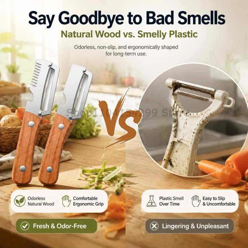 3-in-1 MultiFunction Peeler Kitchen Stainless Steel Vegetable Peeler Fruit Knife Bottle Opener Kitchen-Specific Fruit Peeler