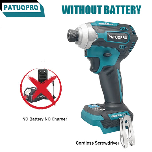 Cordless Brushless Impact Driver Kit Electric Screwdriver 4-Speed 1/4-Inch Hex 3-LED Light for Makita 18v Battery(No Battery)