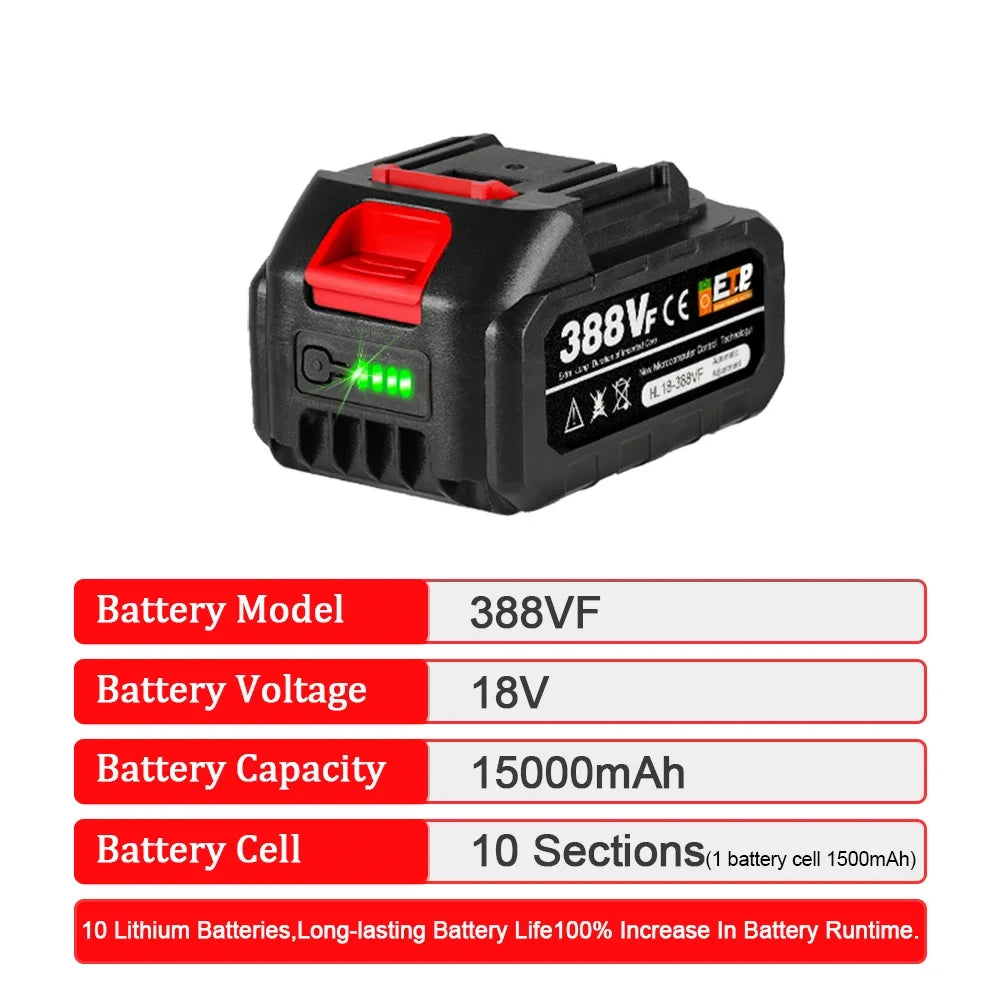 388VF Oplaadbare accu 22500mAh 15000mAh lithium-ionbatterij 128VF 928VF voor Makita 18V accugereedschap