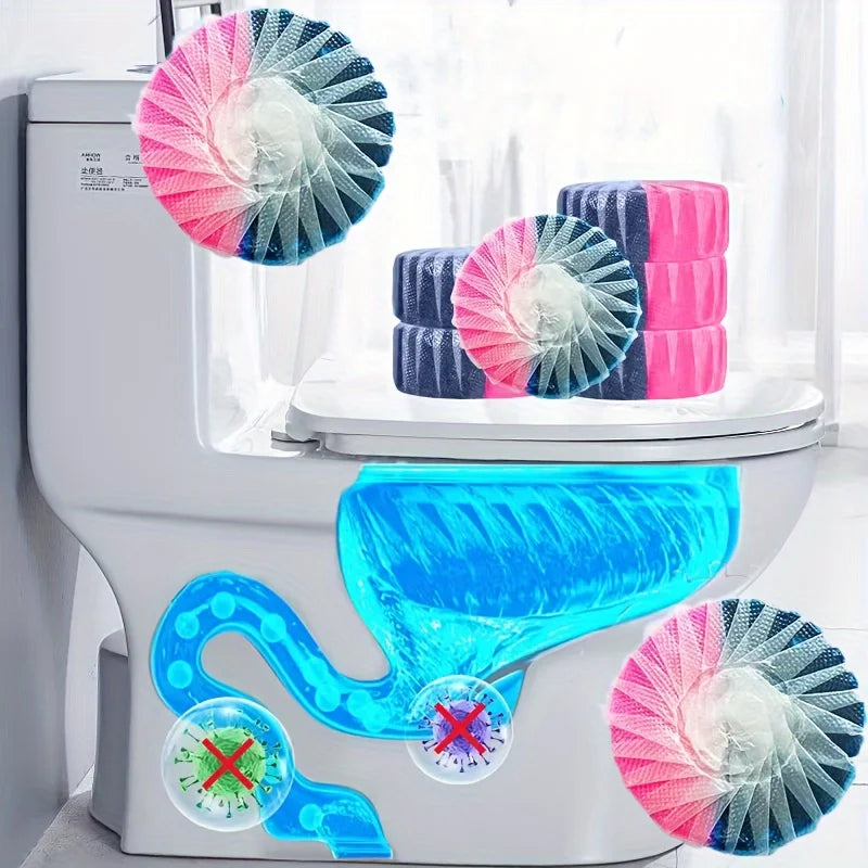 New Toilet Bowl Cleaner, Toilet Flush Tank Blue Bubble Set Yellowing and deodorizing,Long-Lasting Fresh Cherry Blossom Fragrance