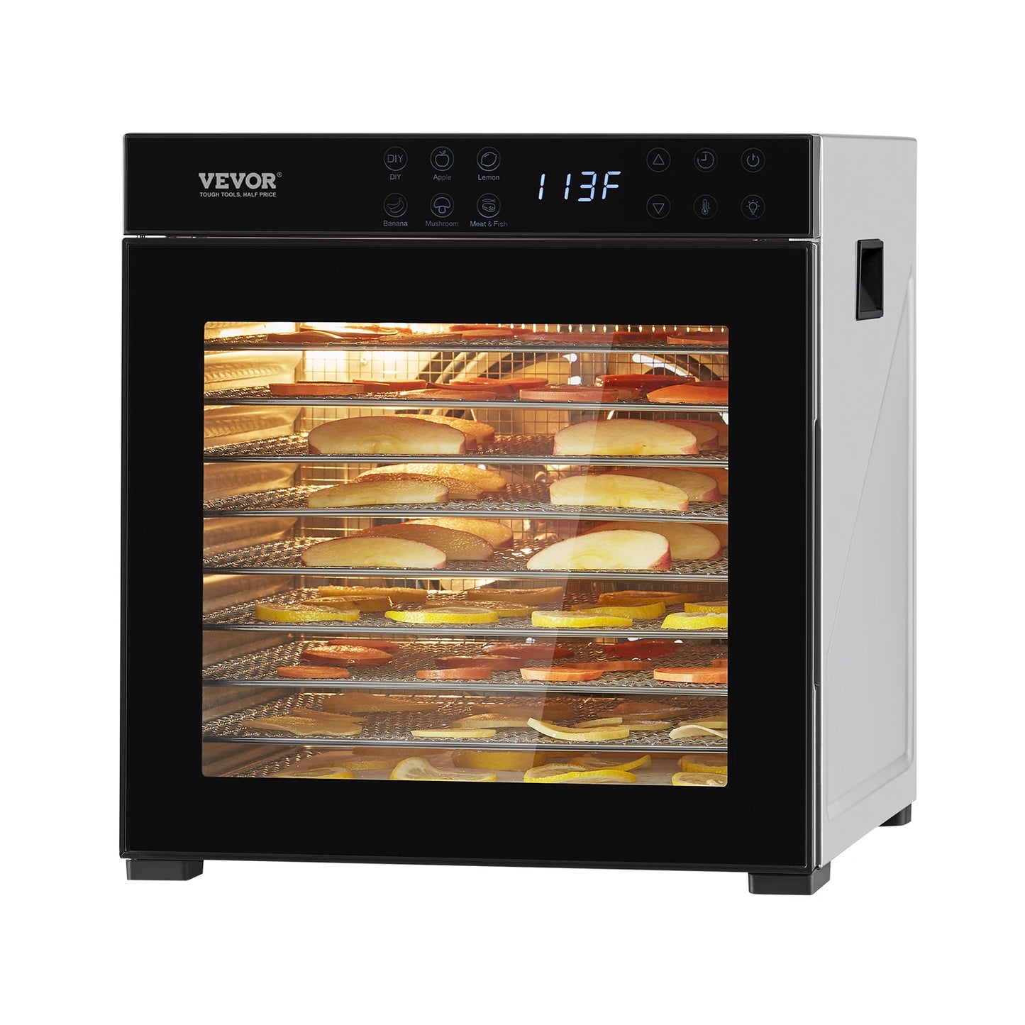 SucceBuy 10 12 Trays Food Dehydrator Machine Electric Food Dryer w/ Adjustable Temperature & 24-Hour Timer for Jerky Meat Fruit
