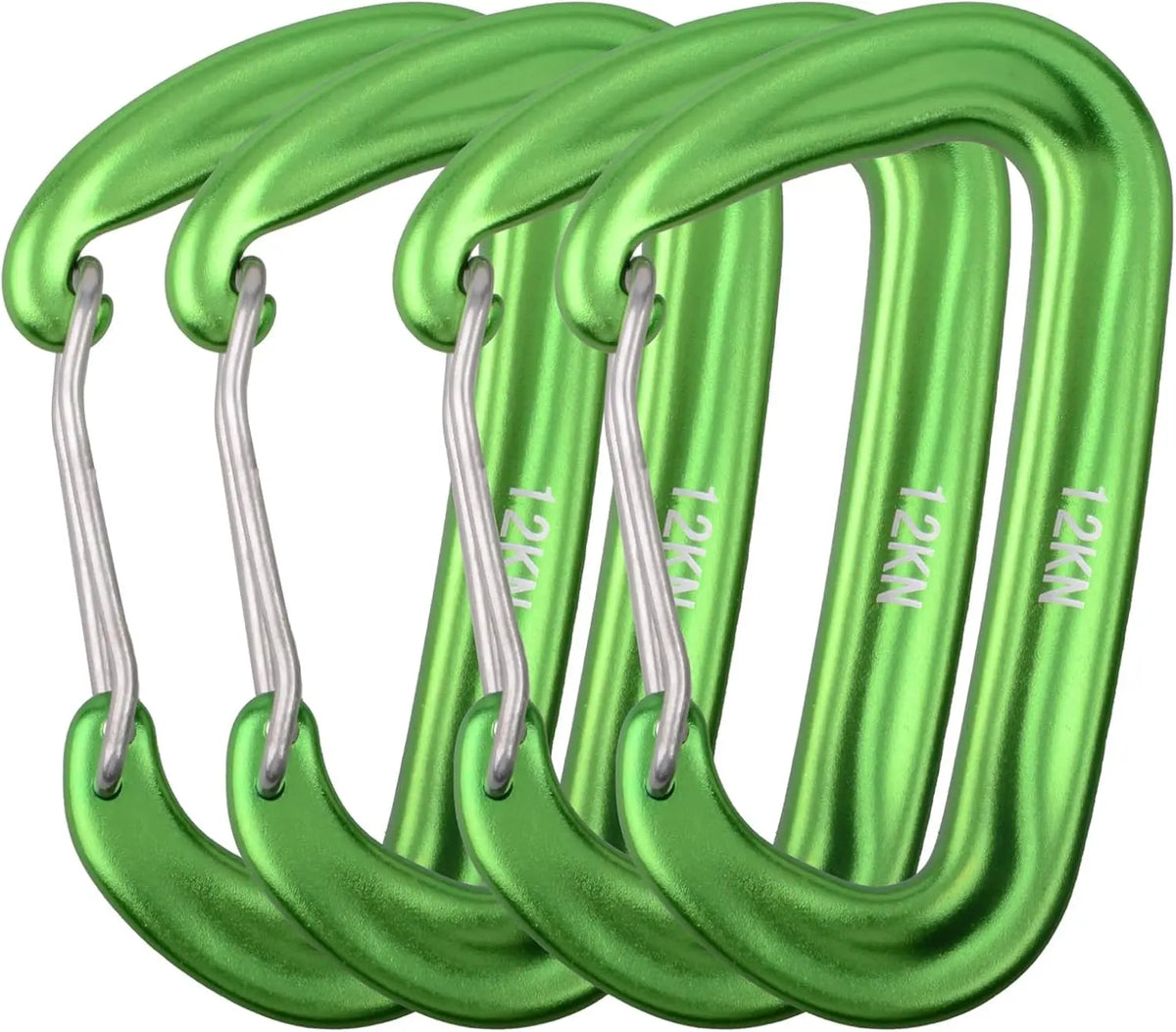 4PCS 12kN Carabiners Set D-type 8.5X5CM Heavy Duty Buckle Hook Outdoor Aluminum Clips For Hammock Camping And Hiking