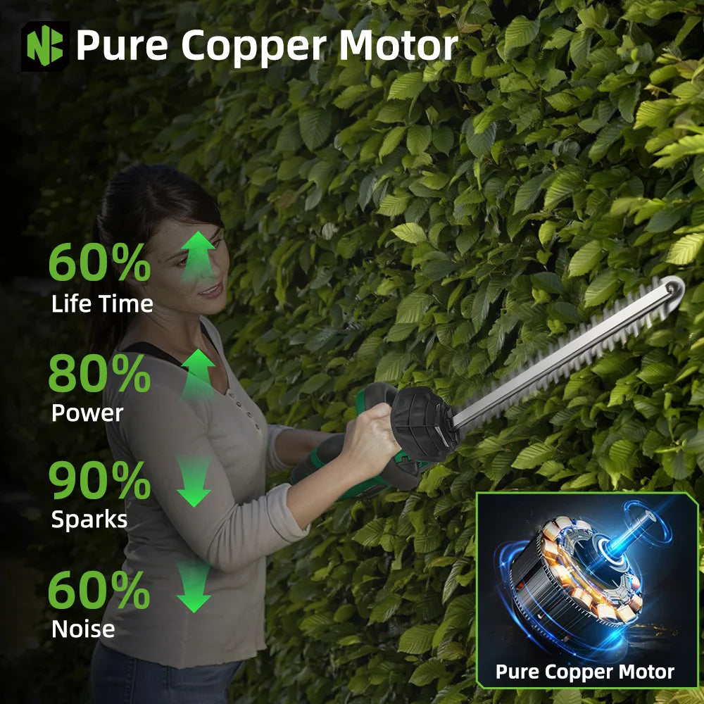 NEWBENY 510MM 2000W Electric Hedge Trimmer 15000RPM Garden Landscaping Pruning Trimming Power Tool For Makita 21V Battery Pin