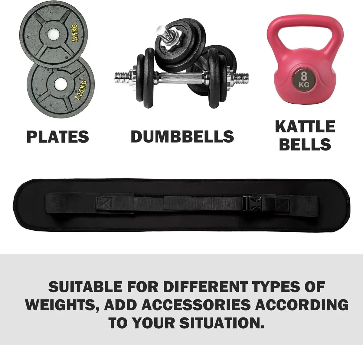 Unisex Dumbbell Exercise Belt Hip Thrust Weight-Bearing For Effective Glute Bridge Workout Waist Weight Training