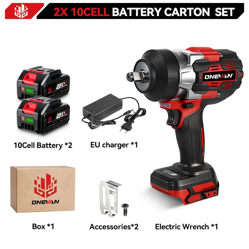 ONEVAN Borstelloze 2800 N.m Elektrische Slagmoersleutel 1/2 Inch 5 Versnellingen Snoerloze Sleutel Elektrisch Gereedschap voor Makita 18V Accu Pin