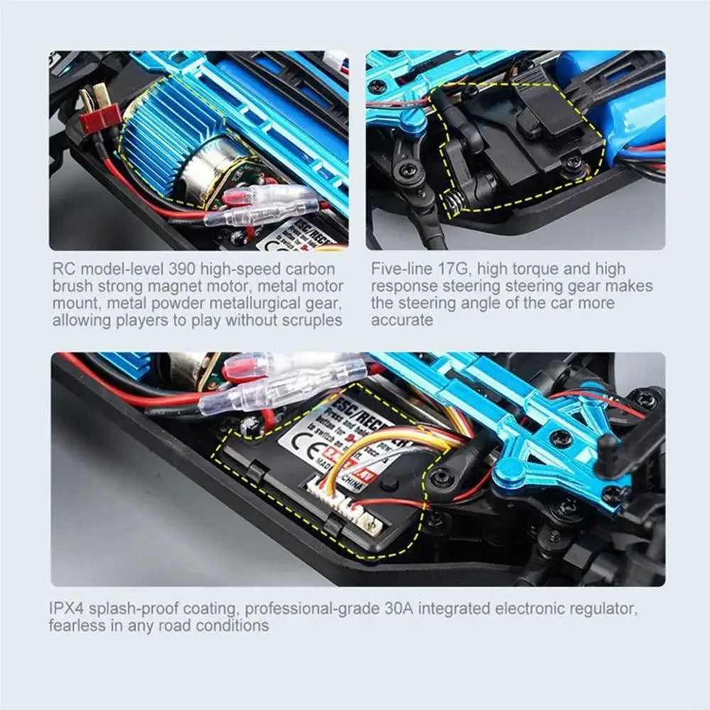 WLtoys 1:16 Scale Large RC Car 50km/h High Speed 4WD Children Toy for Boys Remote Control Car 2.4G Off Road Monster