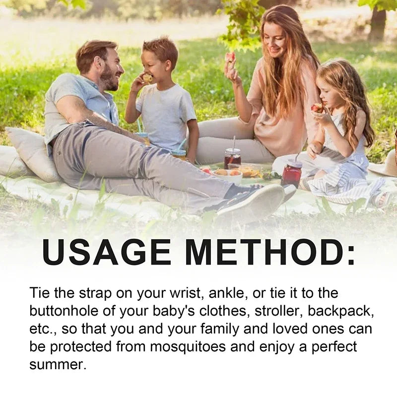 Bracelet anti-moustique portable en silicone pour randonnée, camping et activités en plein air, répulsif à insectes léger et discret