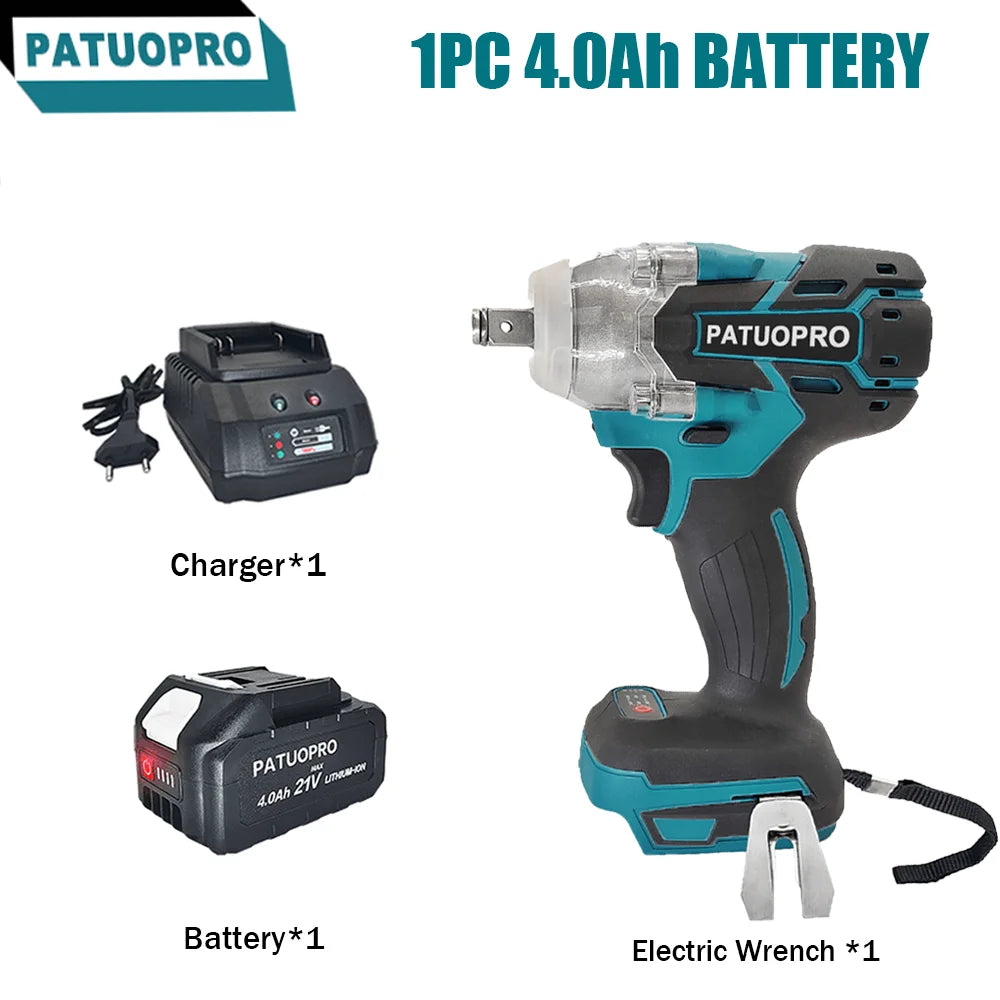 500 Nm borstelloze slagsleutel, 1/2 inch draadloze multifunctionele oplaadbare elektrische moersleutel, elektrisch gereedschap voor Makita 18V-accu