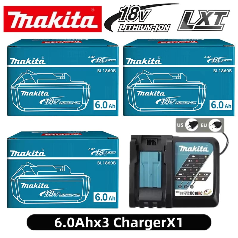 Makita 18V 6.0Ah Battery Original Lithium ion Rechargeable Battery 18V 6000mAh Replacement Battery BL1860 BL1850 BL1860B