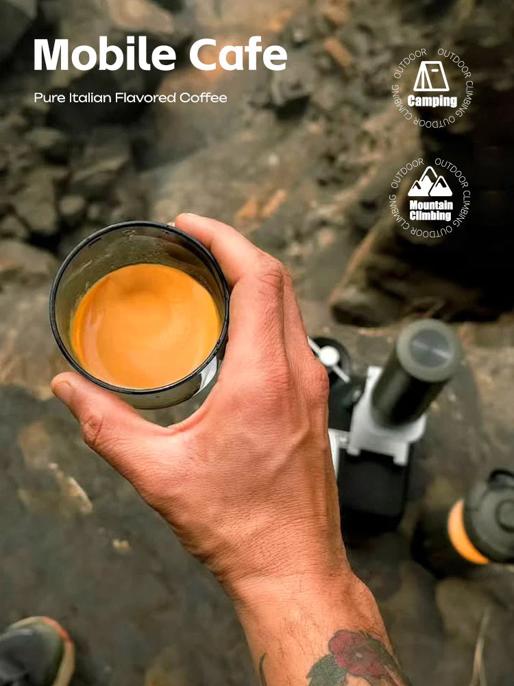 HiBREW H4C Draagbare Espressomachine 3-in-1 Koffiezetapparaat voor op reis, 7500mAh Lithium-accu, zelfverwarmend, geschikt voor NS/DG-capsules & gemalen koffie