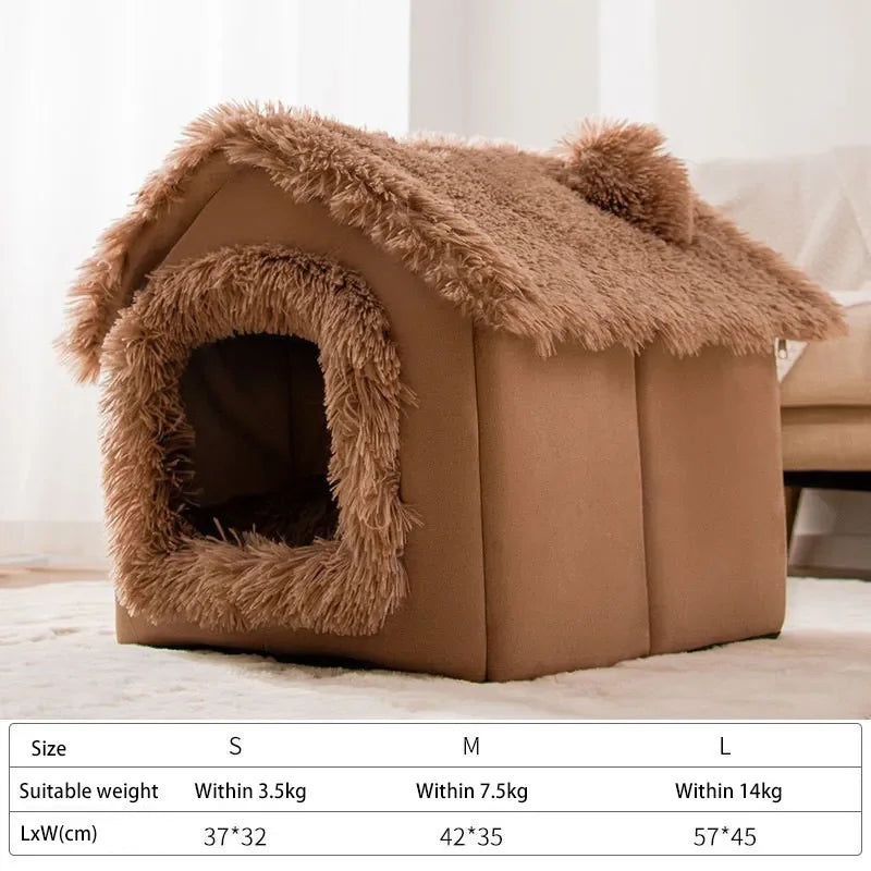 Foldable Dog House Kennel Bed Mat For Small Medium Dogs Cats Winter Warm Cat Bed Nest Pet Products Basket Pets Puppy Cave Sofa