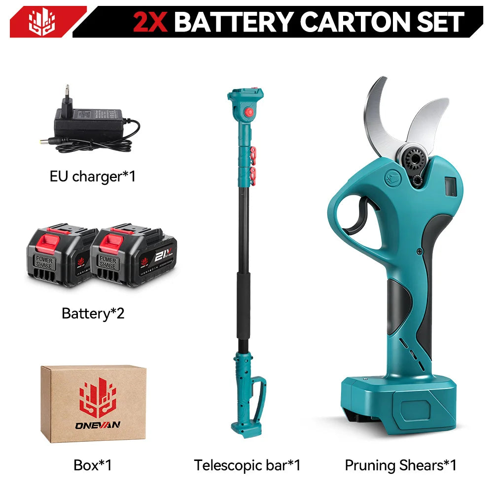 45MM 201CM Borstelloze telescopische elektrische snoeischaar 2-in-1 snoerloos tuingereedschap voor hoge takken voor Makita 18V-accu