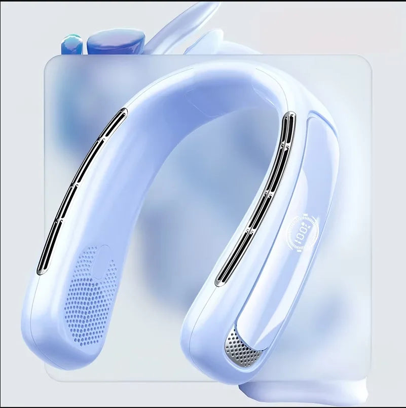 Lenovo 15000mAh draagbare nekventilator, slim digitaal display, oplaadbaar via USB, bladeloze, stille koelventilator voor buiten voor de zomer