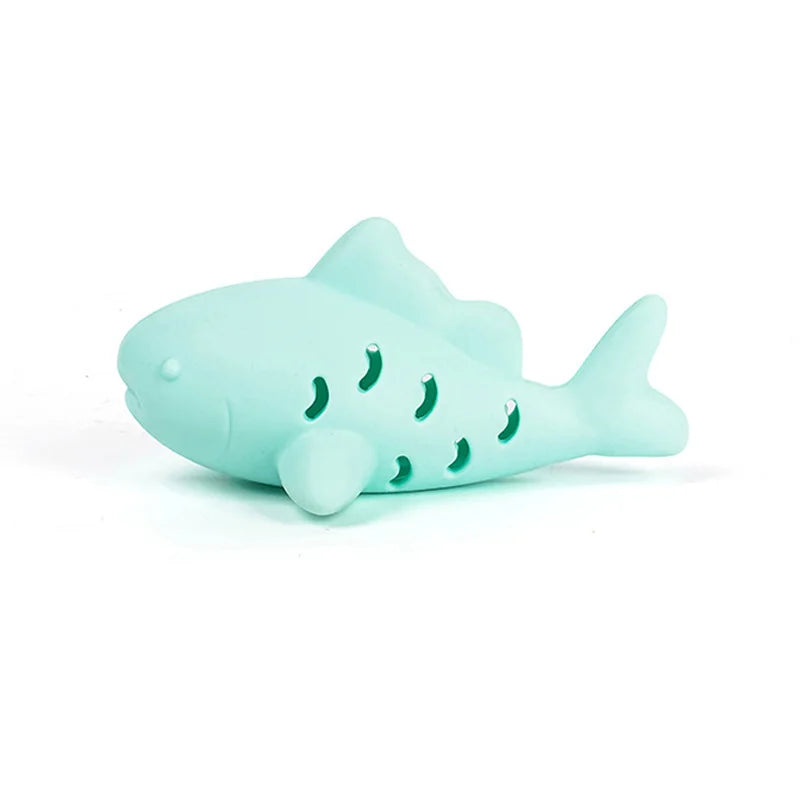 Interactive Cat Leaking Food Toy Silicone Cat Chew Toys Bite-resistant Kitten Teeth Cleaning Toy Fish-shaped Pet Toy Cat Accesso