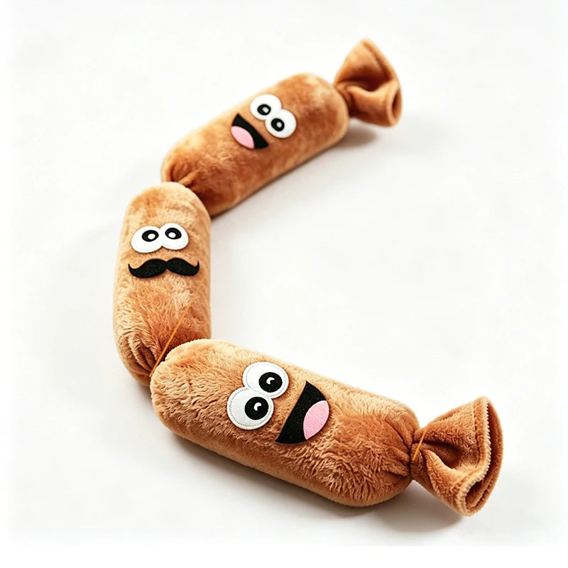 Simulated Dog Sausage Toy Interactive Pet Dog Plush Toy with BB Squeaker Bite-resistant Funny Puppy Self-Play Toy Pet Supplies