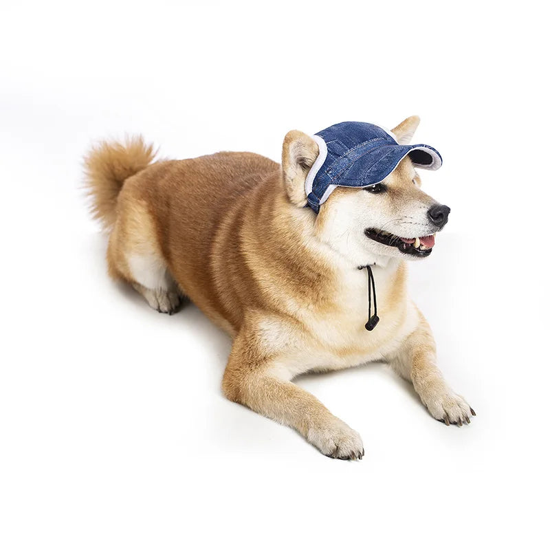 Adjustable Pet Dog Baseball Cap Dog Sunscreen Hat with Ear Holes Outdoor Pet Cap for Dogs Puppy Hat Dog Accessories