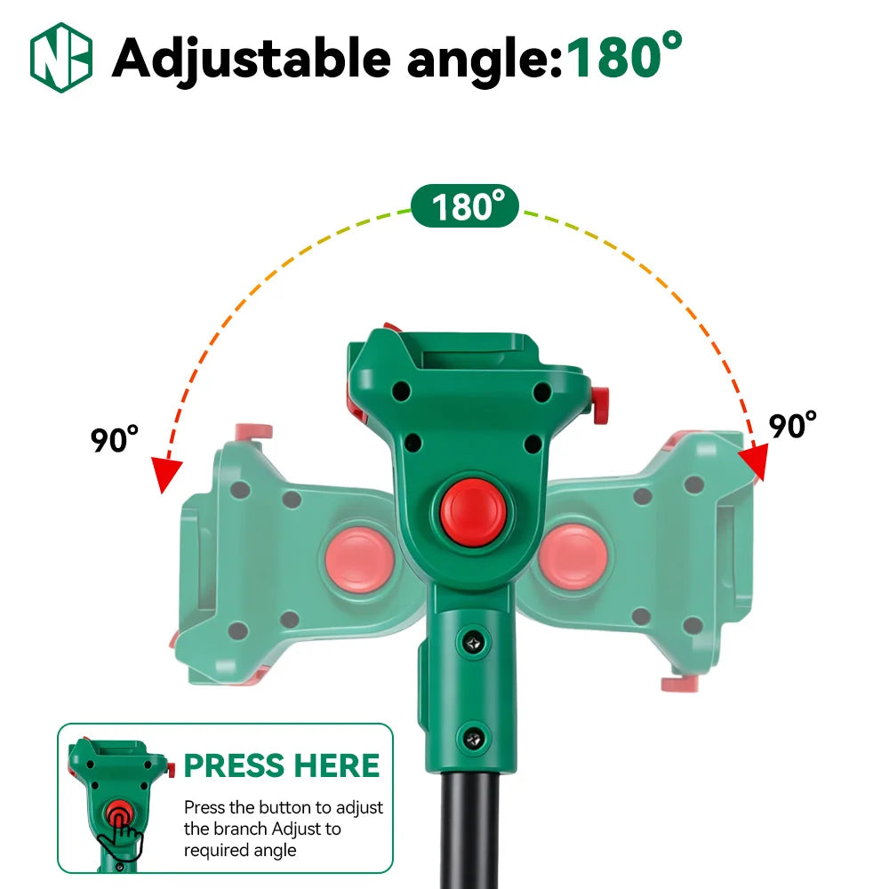 NEWBENY Ensemble d'outils de jardinage 3-en-1 : tondeuse à gazon sans fil, tronçonneuse électrique et coupe-bordures télescopique pour batterie Makita 21V