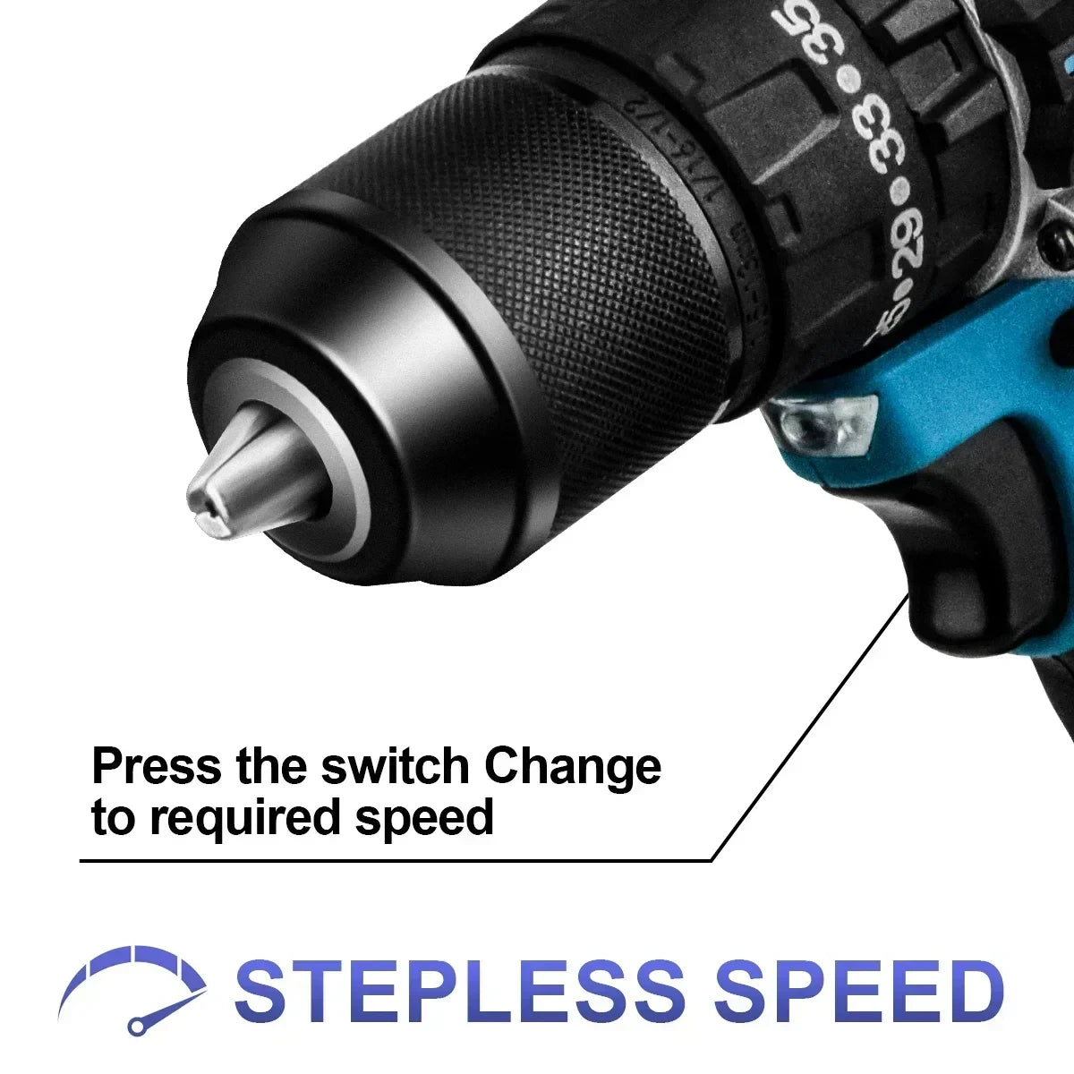 Perceuse visseuse à percussion sans balais GIsam 13 mm, deux vitesses, couple 35+3, outil électrique sans fil pour batteries Makita 18V