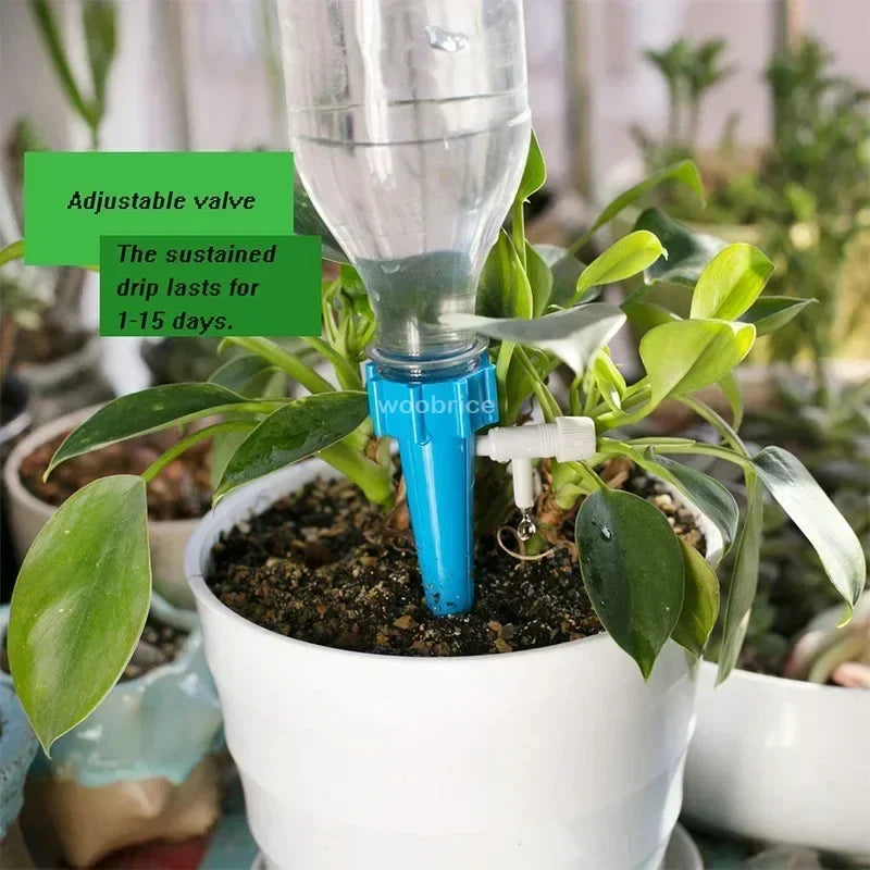 1-48pcs Drip Irrigation Self-watering Pot Automatic Drip Irrigation Kit Plant Watering Device Adjustable Control Water Dripper