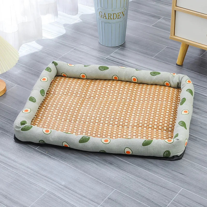 Summer Rattan Cat Bed Comfortable Pet Ice Mat for Cats Small Dogs Cat Nest Mat Kitten Puppy Beds Cushion Pets Supplies