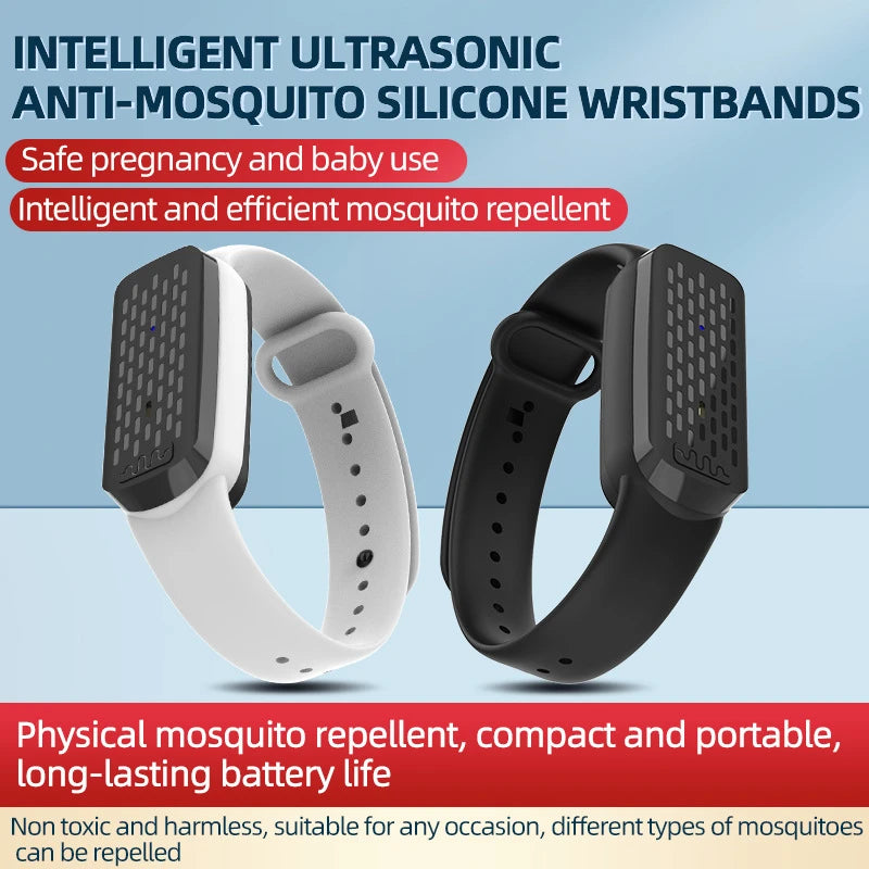 USB oplaadbare ultrasone muggenwerende armband draagbare elektronische muggenverjager anti-muggenarmband horloge voor buiten