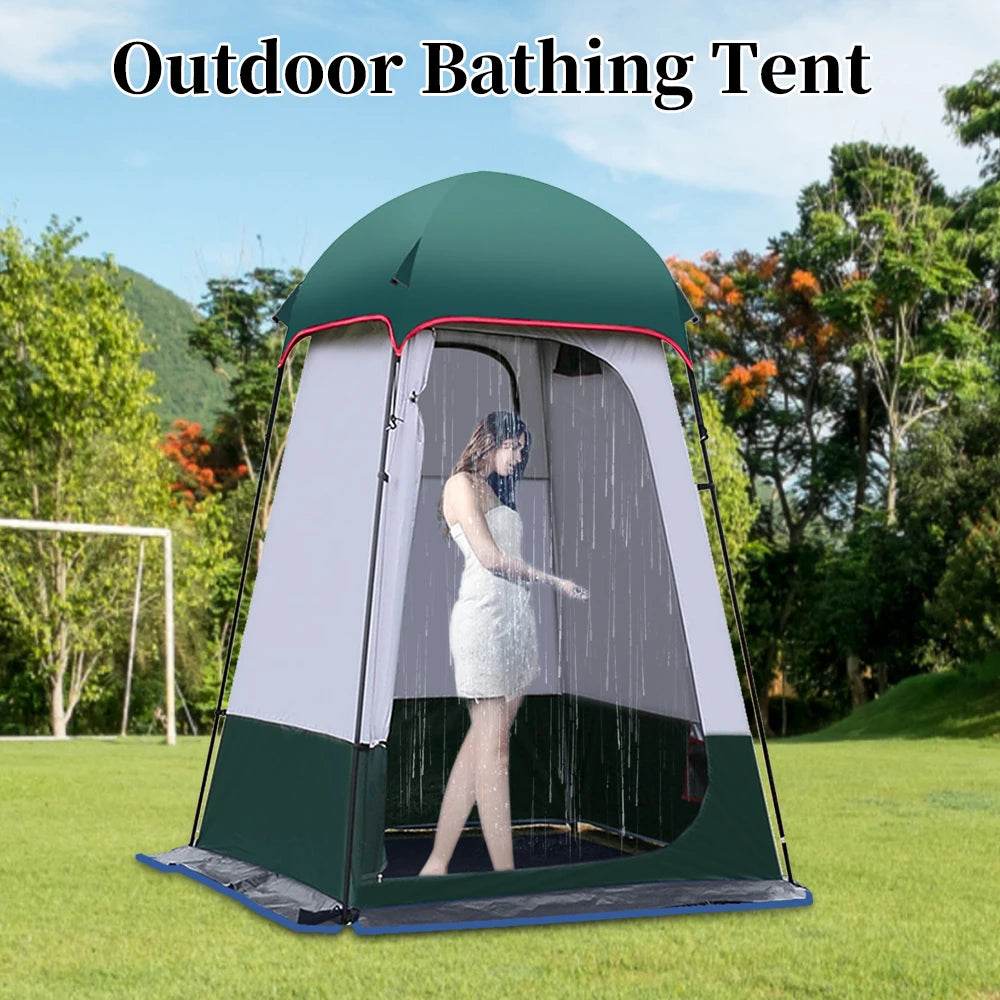 Waterproof Outdoor Shower Tent Extra Large Portable Camping Changing Shelter with Sunshade, for Beach Fishing Hiking (240x160cm) - Quality Shopping Centre