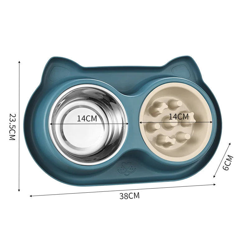 Pet Slow Food Bowl Anti-choking Feeder Stainless Dog Dish Bowl Home Dog Eating Plate Anti-gulping Dog Feeding Pet Supplies