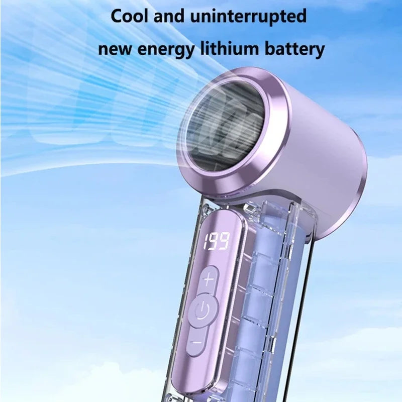 Lenovo Handheld Hogesnelheidsventilator USB Mini Digitaal Display 199 Snelheden Turbo Pocket Ventilator Outdoor Draagbare Ventilator