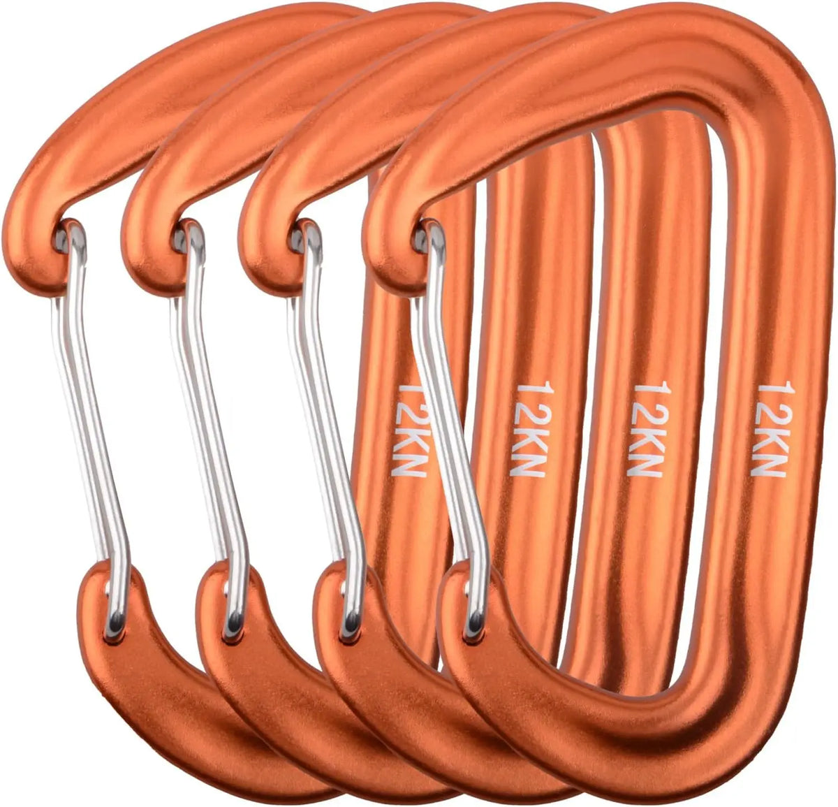 4PCS 12kN Carabiners Set D-type 8.5X5CM Heavy Duty Buckle Hook Outdoor Aluminum Clips For Hammock Camping And Hiking