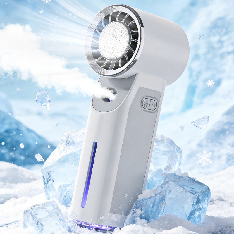 Lenovo Ice Coating Spray Small Fan Handheld Refrigeration Turbine Ice Coating Fan Usb Charging Handheld Fan Outdoor Portable Fan