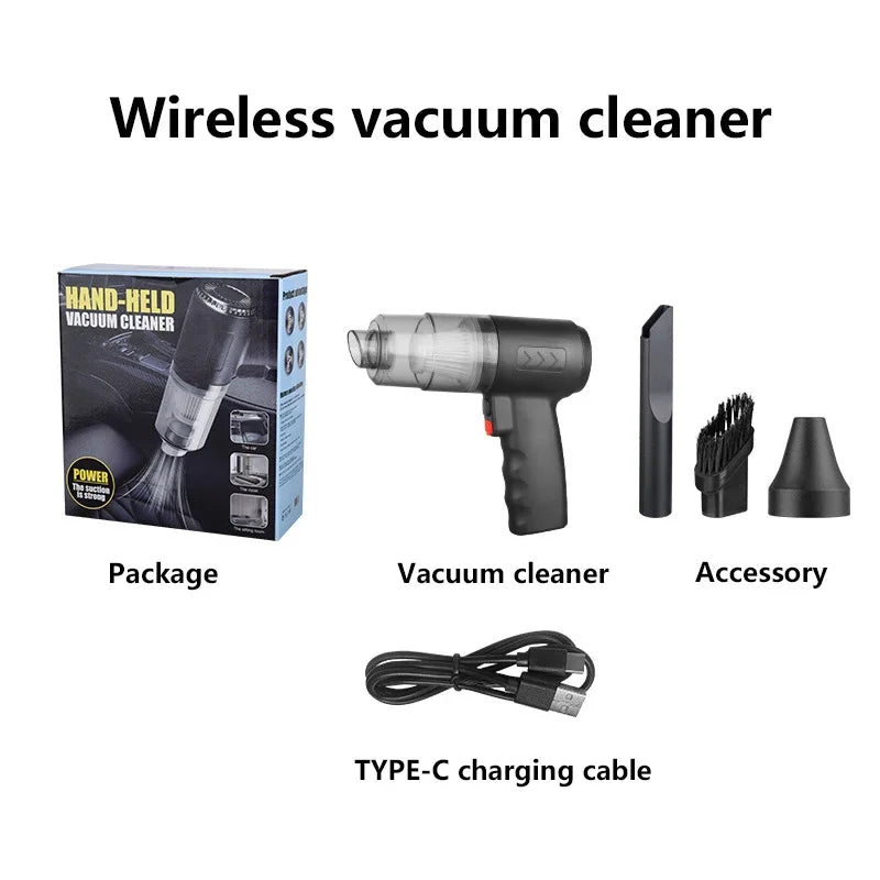 2900000pa Car Wireless High Power Vacuum Cleaner 120W 3-in-1 Portable Handheld For Home Rechargeable Auto Cordless Cleaner 2026
