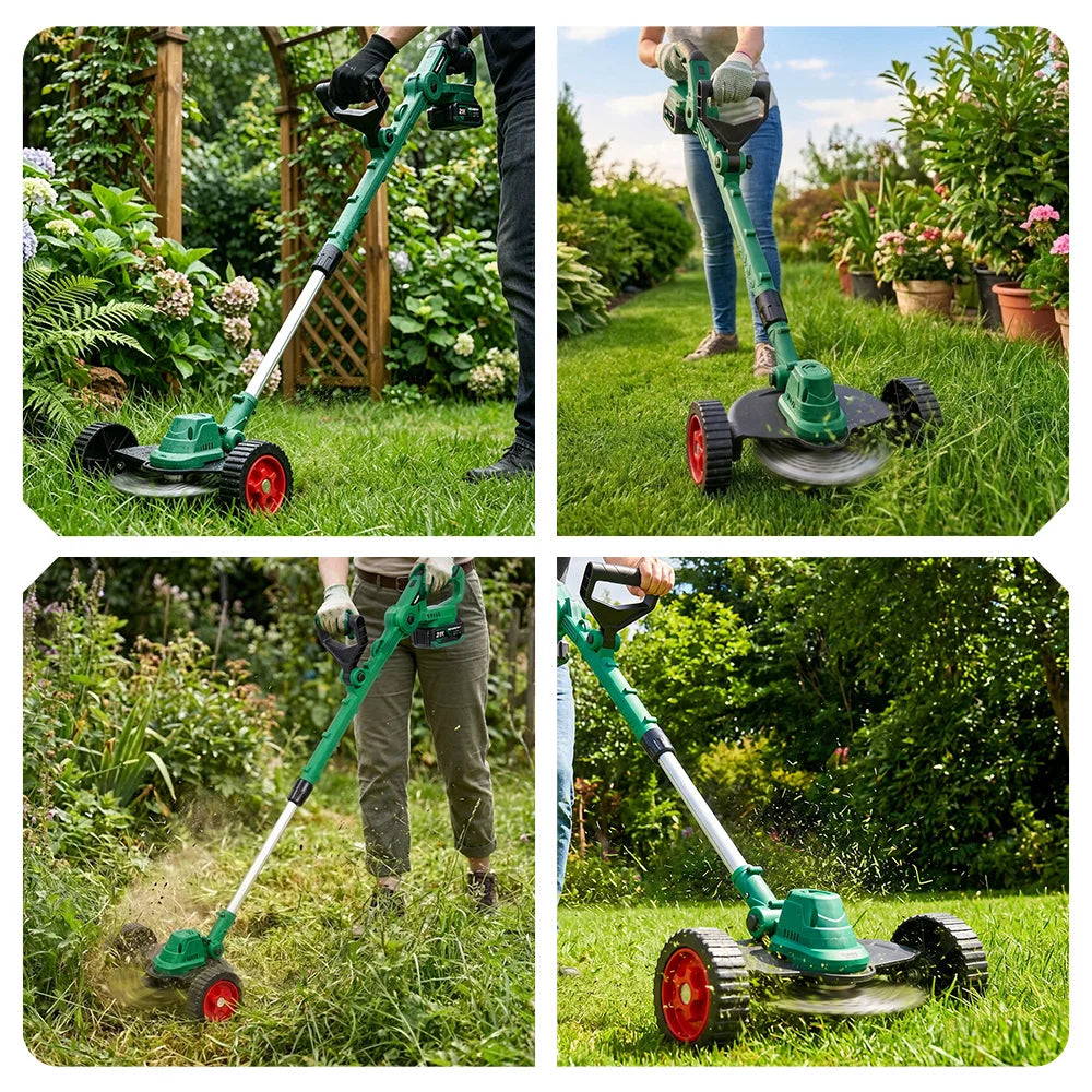 NEWBENY 3-in-1 Borstelloze Elektrische Grasmaaier Accu Grastrimmer Verstelbare Tuinmaaier Elektrisch Gereedschap voor Makita 21V Accu