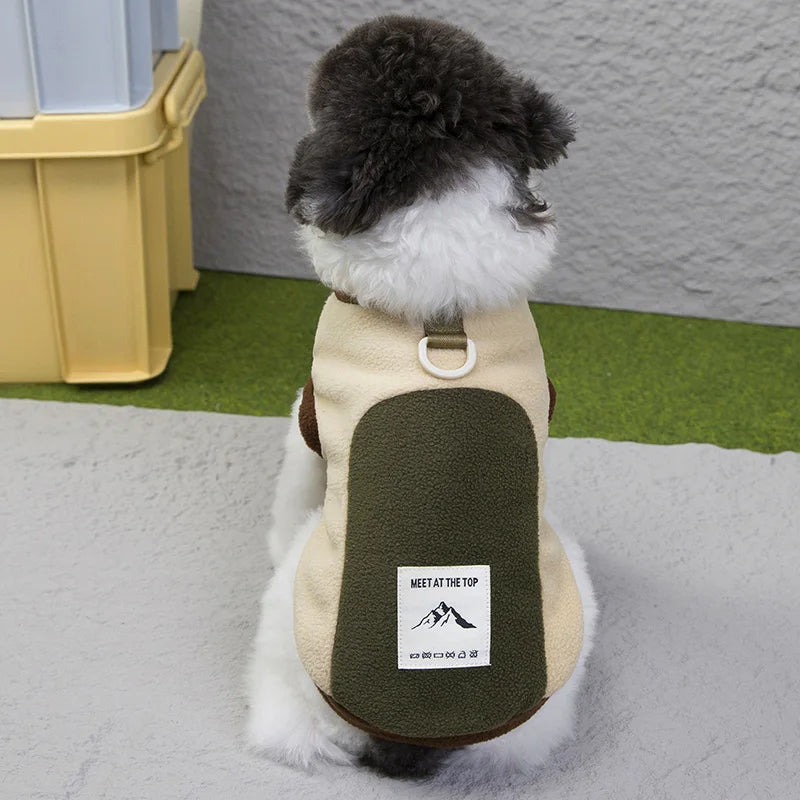 Winter Warm Pet Dog Coat with D-Ring Fleece Dog Clothes for Small Medium Dogs Puppy Clothes Outfit Dog Accessories