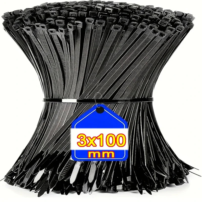 Cable Ties Reusable Plastic Flanges Ties Cable Plastic Nylon Cable Ties Organizer Clamp Self-locking Office Wire Zip Wholesale