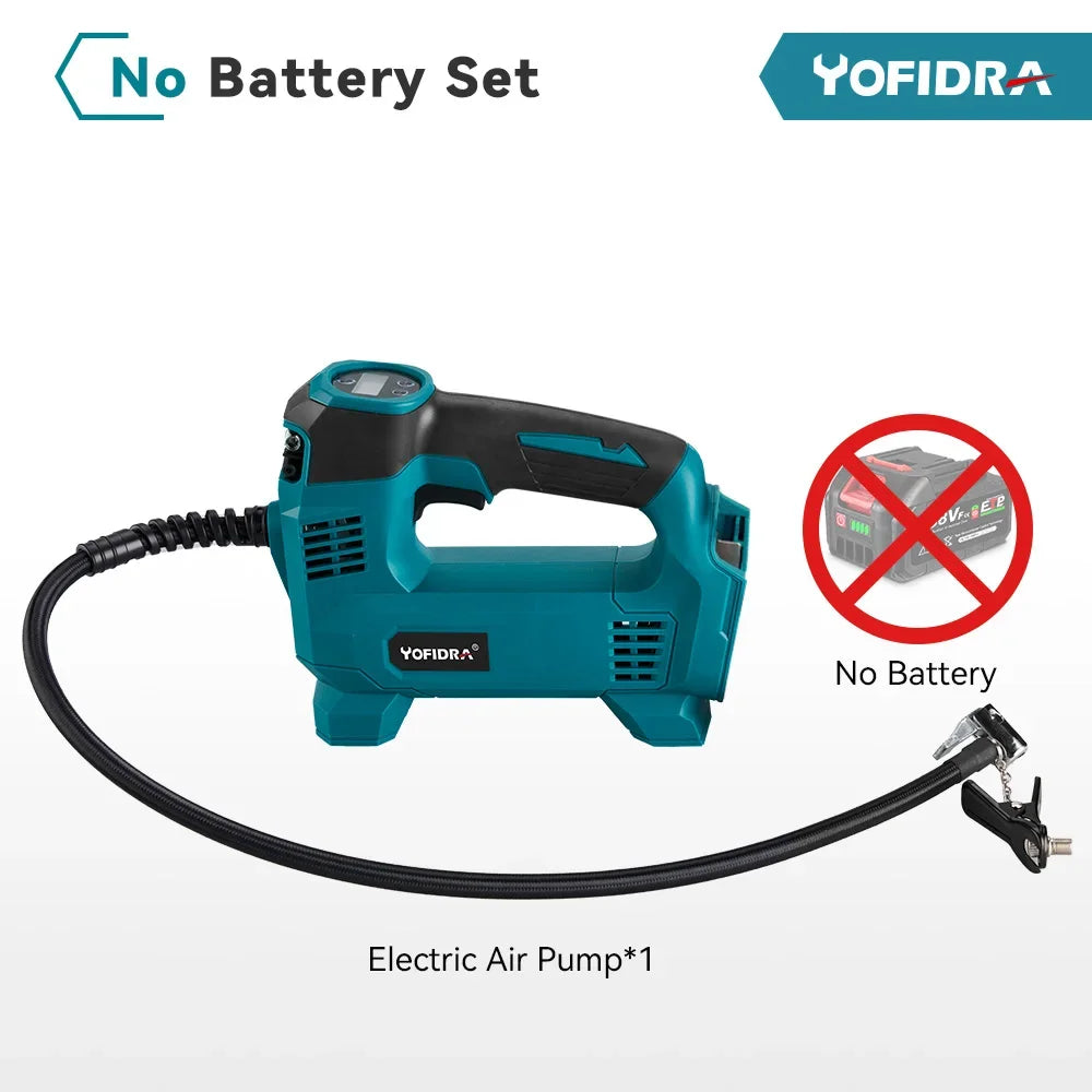 Yofidra 830Kpa Inflatable Pump High Pressure Digital Air Compressor Car Electric Air Pump Pneumatics For Makita 18V Battery