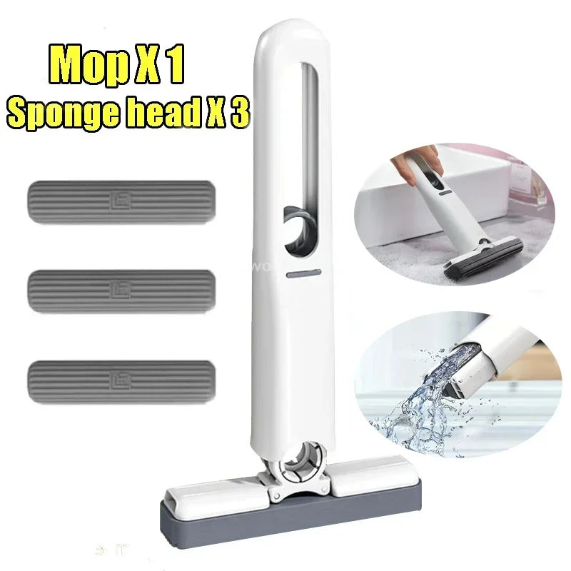 Mini Cleaning Powerful Squeeze Mop Folding Home Cleaning Mops with Self-squeezing Floor Washing Mops Desk Window Car Clean Tools