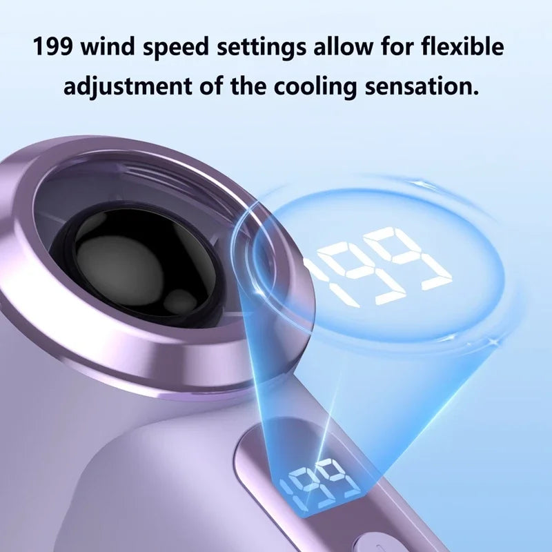 Lenovo Handheld Hogesnelheidsventilator USB Mini Digitaal Display 199 Snelheden Turbo Pocket Ventilator Outdoor Draagbare Ventilator